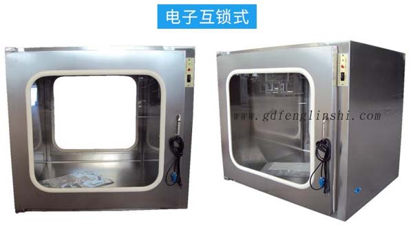 電子互鎖傳遞窗內部采用集成電路，電磁鎖， 控制面板，指示燈等實現連鎖