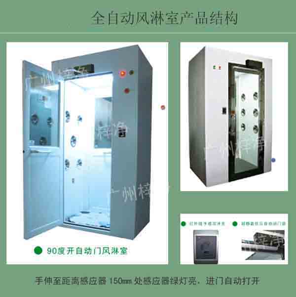 全自動風淋室又叫全自動感應吹淋器、全自動感應風淋門、空氣吹淋室