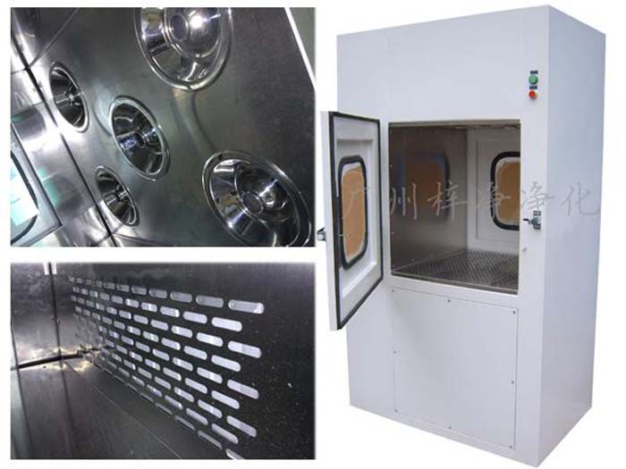 傳遞窗內部裝有高效過濾器和噴嘴 傳遞窗內部裝有高效過濾器和噴嘴